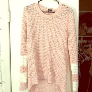 Pink and white sweater tunic